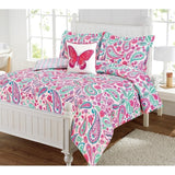 Kids Girls Teen Paisley Comforter Set Colorful