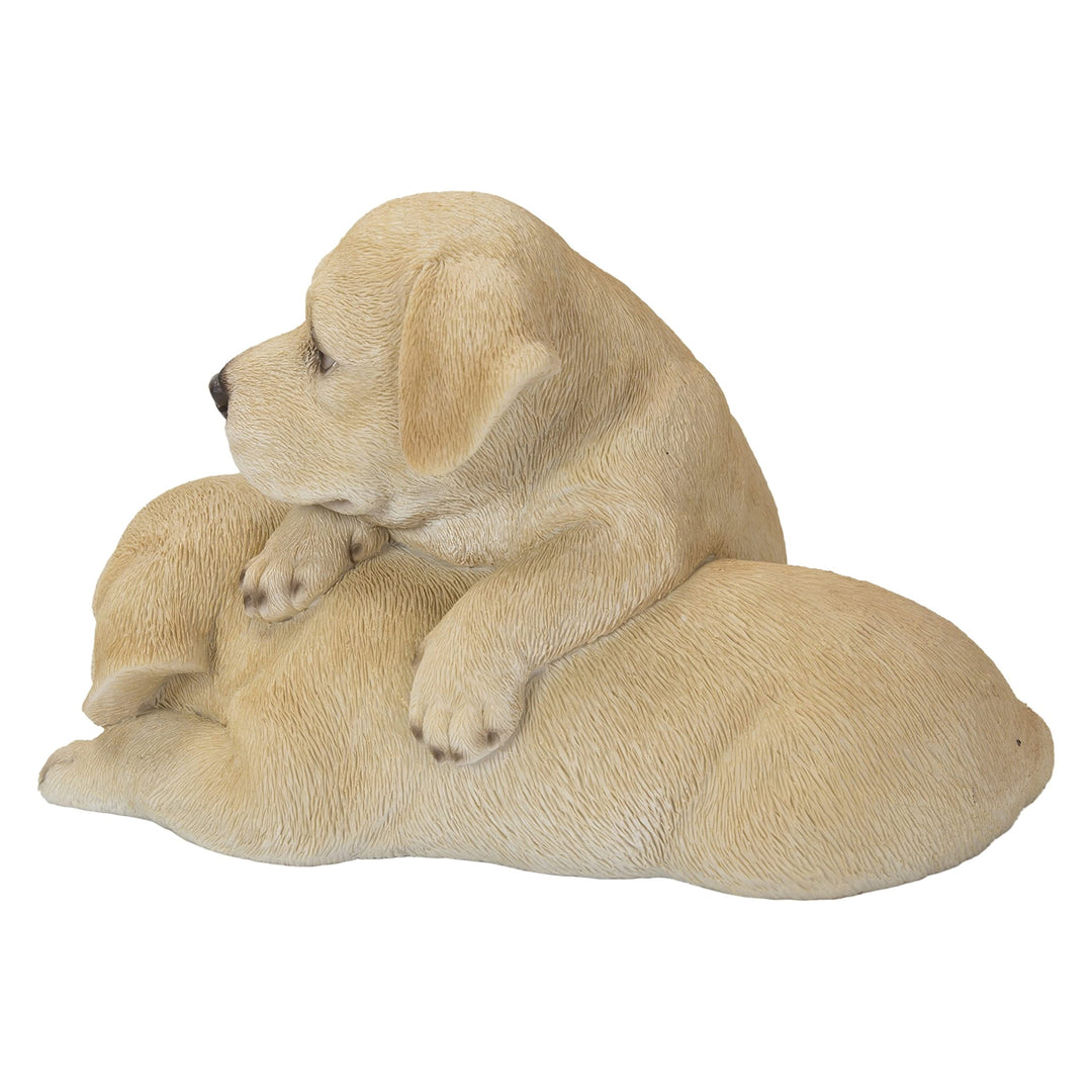 Baby Labradors Playing Ultra Realistic Garden Statue Multi Color