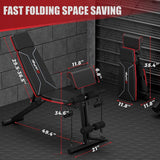 Weight Bench Adjustable Foldable 7 Positions Capacity Full Body