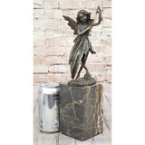 Fairy Angel nze Metal Bookend Figurine Sculpture On Marble Base