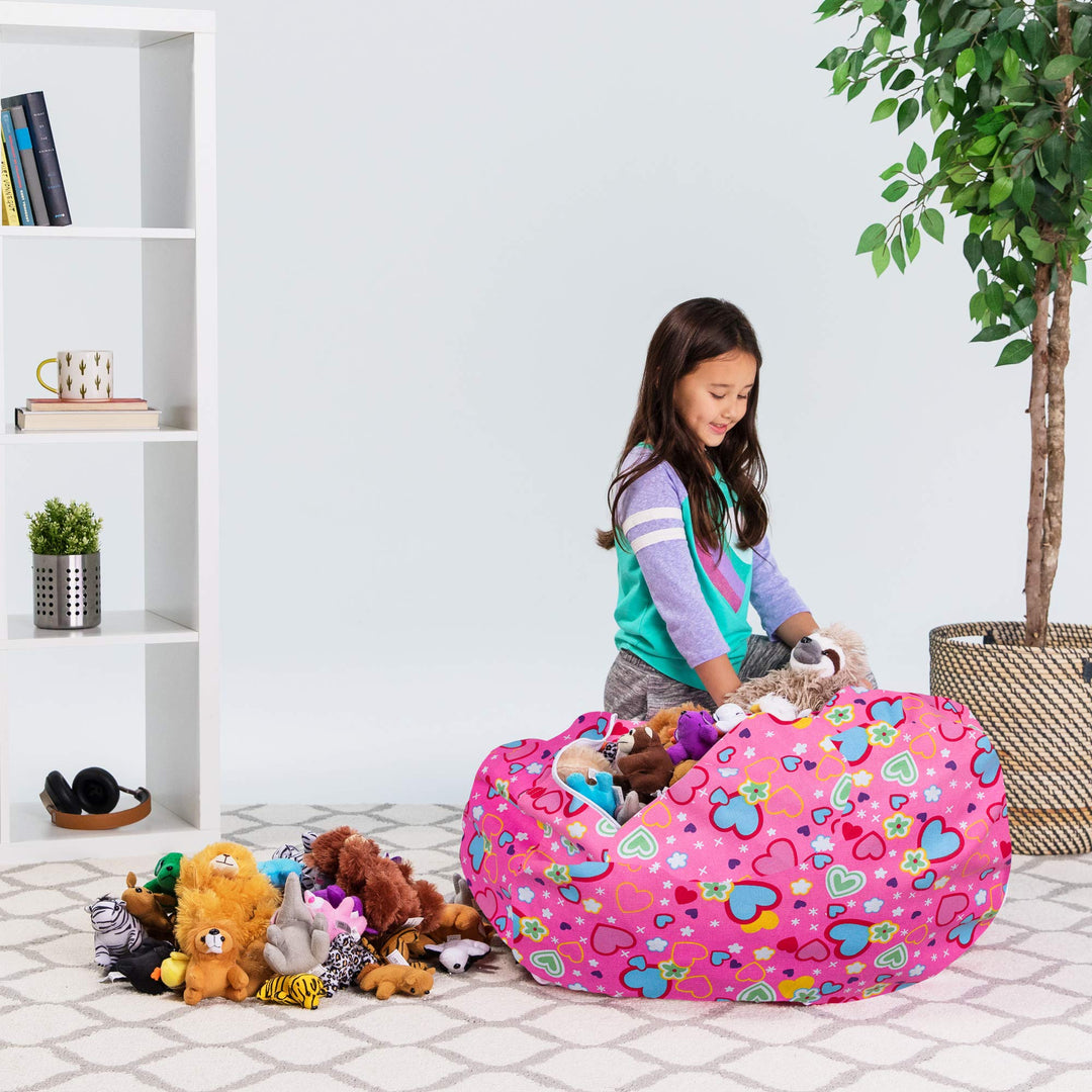 Posh Creations Stuffable Kids Stuffed Animal Storage Bean Bag Chair