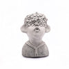 Grey Mgo Kissing Flower Child Bust Planter Mid-Century Modern Round