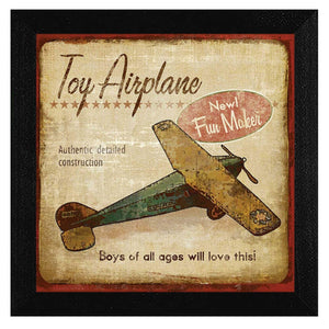 Toy Airplane Black Framed Print Wall Art Traditional