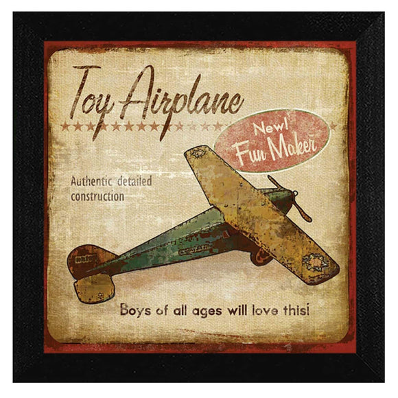 Toy Airplane Black Framed Print Wall Art Traditional