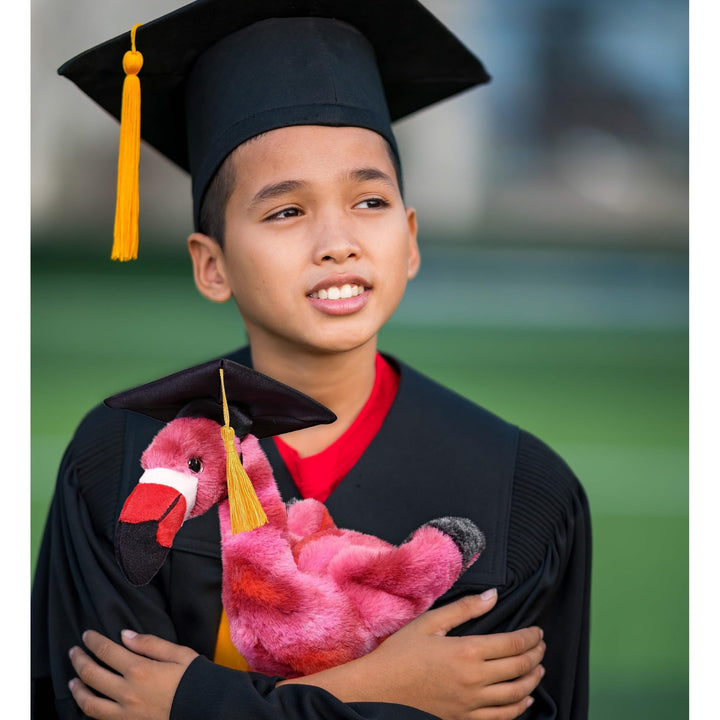 Pink Tie-dye Flamingo Graduation Plush with Cap Tassel 10 Inches