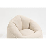 High Pressure Foam Bean Bag Chair Beige Solid Modern Contemporary