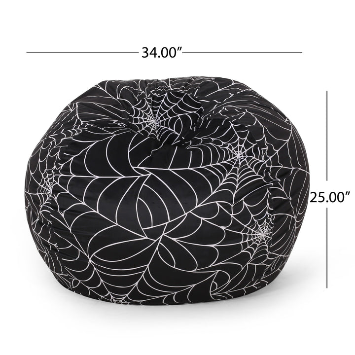 Bean Bag with Fabric for Dining Room Bedroom Etc Black Modern