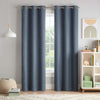 Eclipse Kids Blackout Curtains, Chambray Solid 100% Blackout Curtains with Metal Grommets, 84 in x 40 in, Thermaback Curtains for Kids Room or Playroom, 1 Window Curtain, Navy