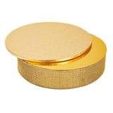 Gold Rhinestone Cake Stand Set with 16" Drum for Wedding Birthday Paper