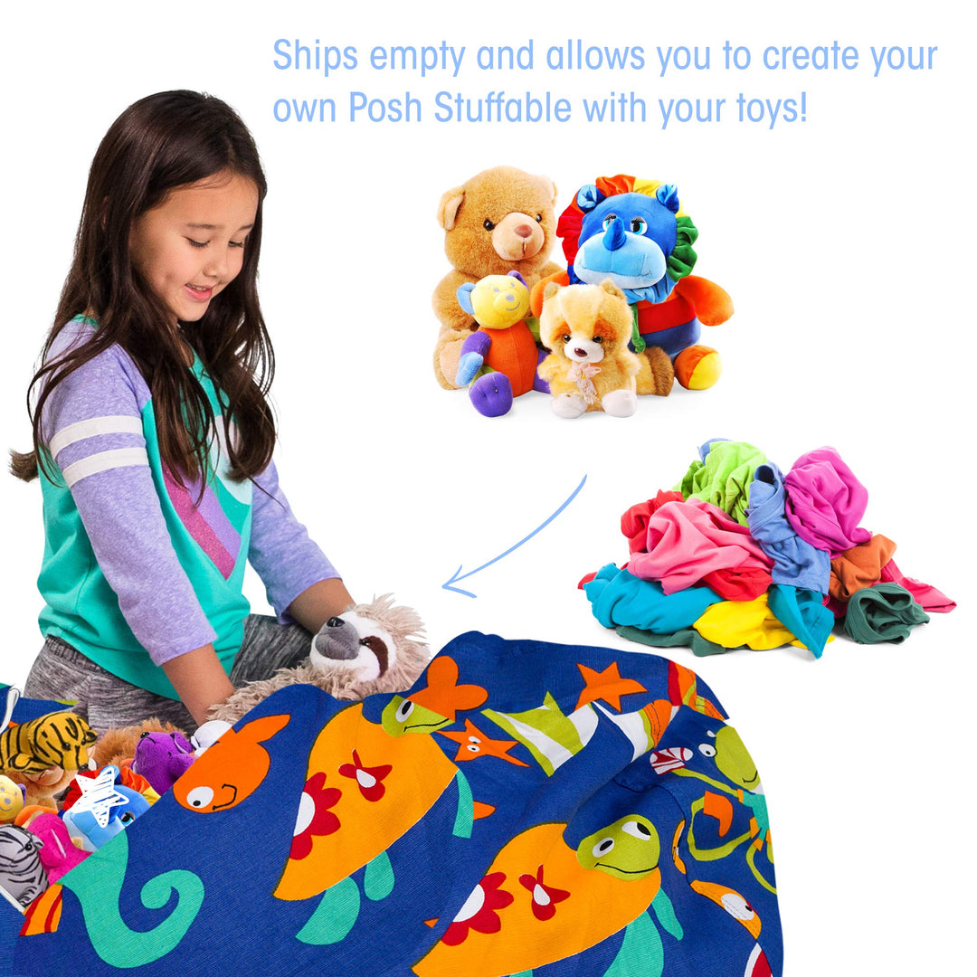 Posh Creations Stuffable Kids Stuffed Animal Storage Bean Bag Chair