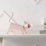 11.75" Modern Industrial Iron Feline Led Kids' Lamp Pink