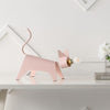 11.75" Modern Industrial Iron Feline Led Kids' Lamp Pink