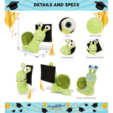 Green Snail Graduation Plush Toy with Gown and Cap Tassel 7 Inches