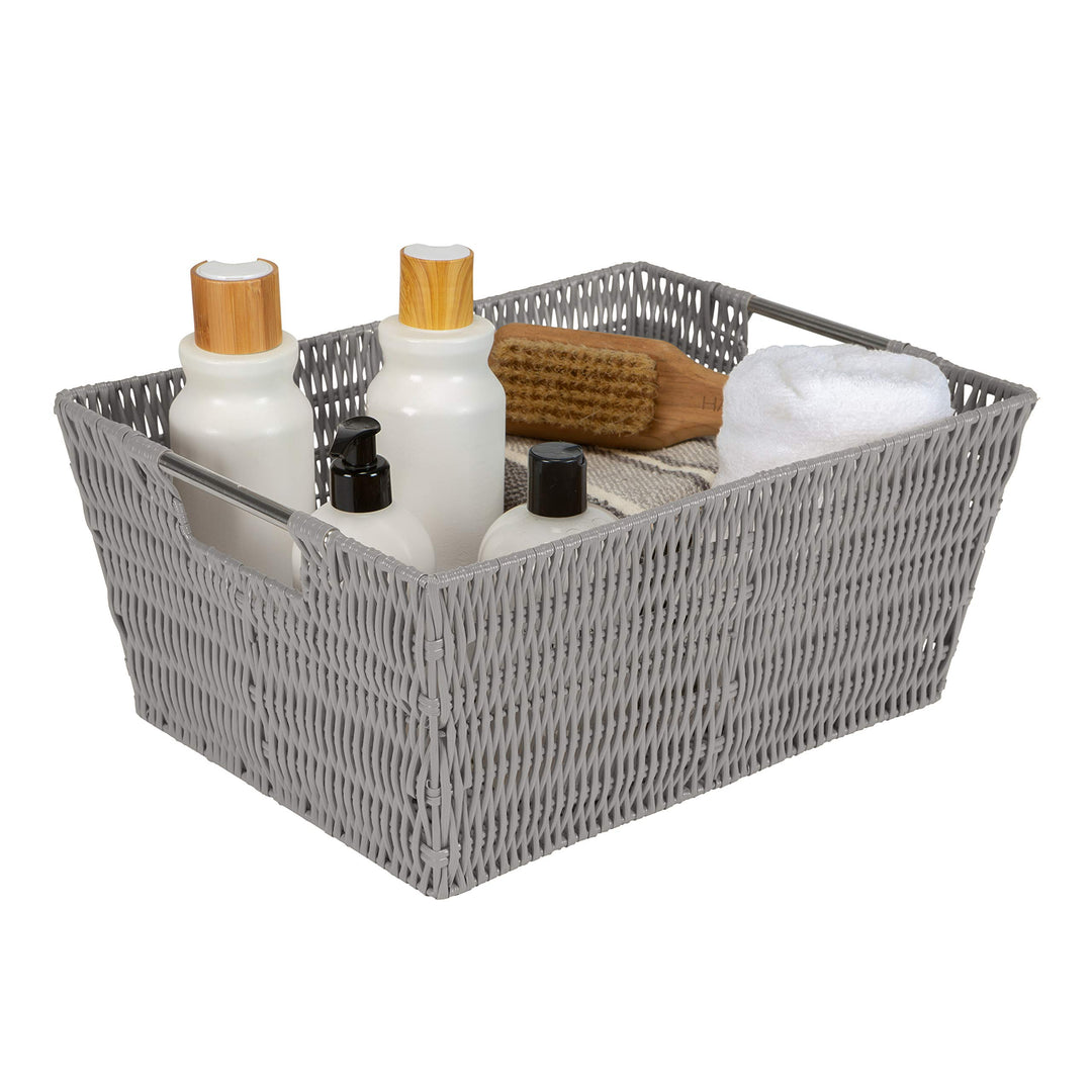 Simplify Woven Rattan Tote Baskets Multi-Size