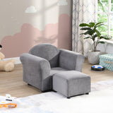 Kids Sofa Chair Set Upholstered Recliner with Ottoman Lounge Chairs