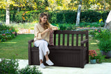 Keter Solana 70 Gallon Storage Bench Deck Box for Patio Furniture