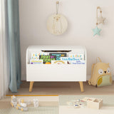 Toy Storage Organizer with Front Bookshelf White Modern Contemporary Wood