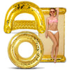 Gold Inflatable Pool Floats Seating Bundle with Confetti 3 Pack â€Ž56 X 30 5 Inches Plastic