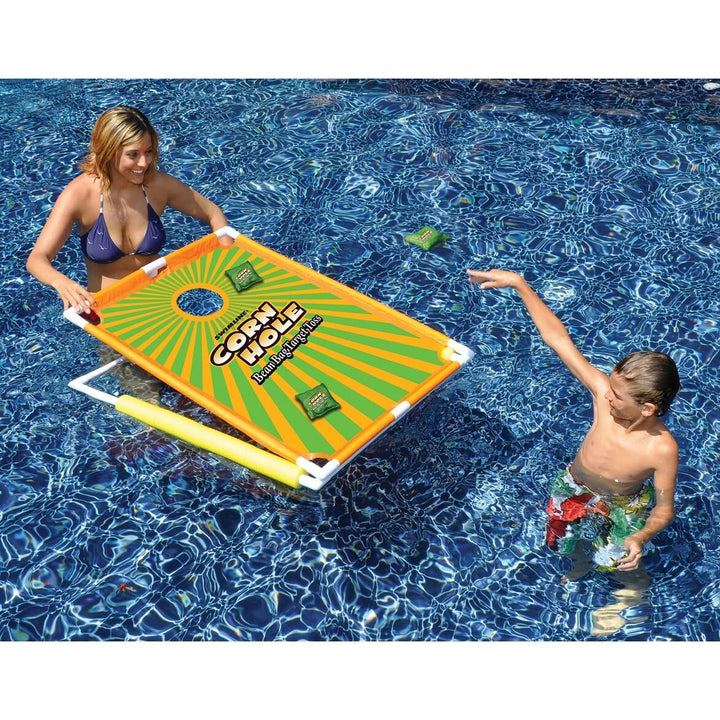 36" Orange and Green Floating Bean Bag Target Toss Swimming Pool