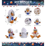 Sitting Rooster Astronaut Plush W/Space Helmet and Suit 9 Inches