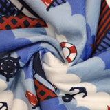 Printed Flannel Fleece Throw Sherpa Kids Blanket 40 X 50 Inch Nautical