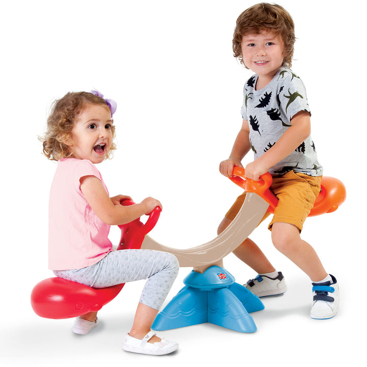 Grow'n Up Happy Whale Seesaw Spinner Seesaw 360 Degree Spinning Teeter Totter for Kids - Active Play Fun Backyard Playground Home Outdoor Set Multi Colored