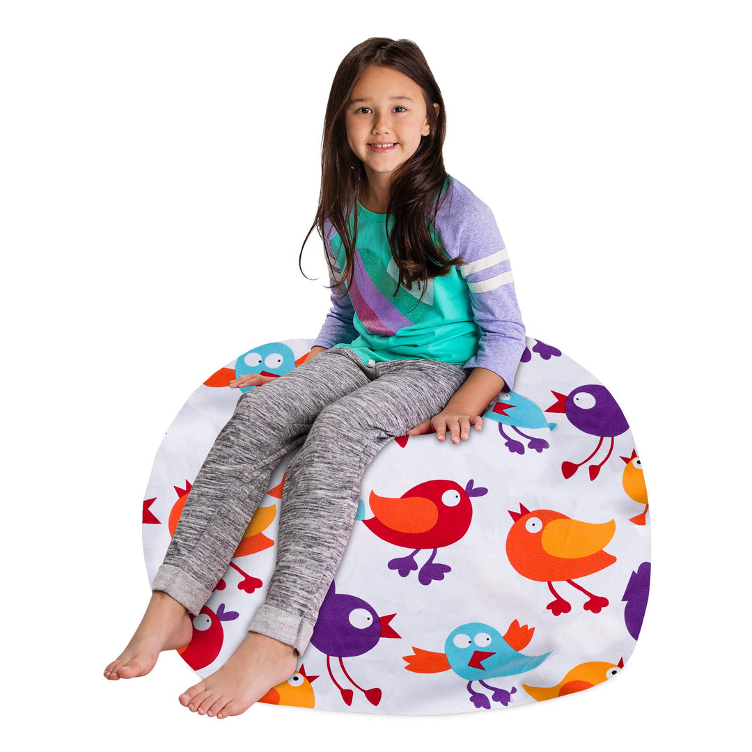 Posh Creations Kids Stuffed Animal Storage Bean Bag Chair Cover