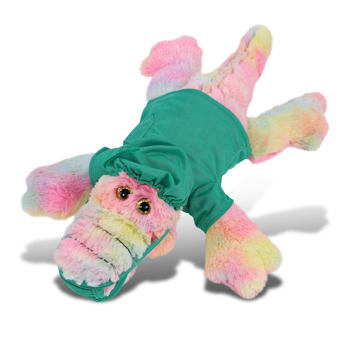 Rainbow Large Alligator Doctor Plush Toy with Uniform and Cap 17 Inches Multi Color Polyester