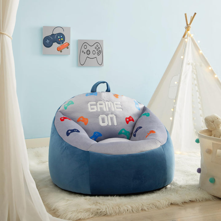 Heritage Kids Micromink Squishy Bean Bag Chair for Kids Ages 3+