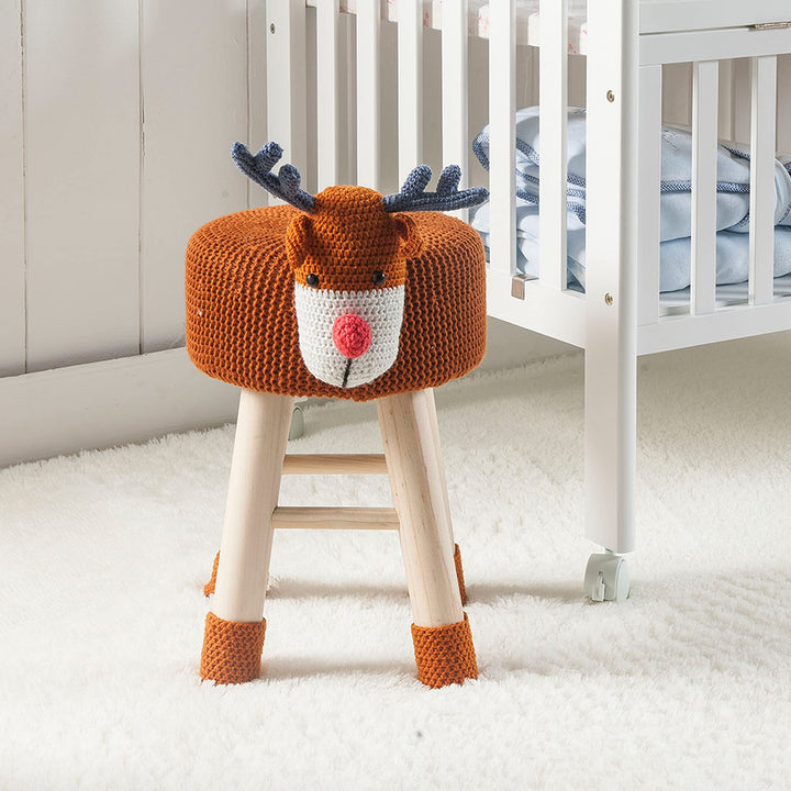 AC Pacific Woodland Deer Stool for Kids Animal Themed Wooden