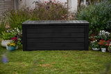 Keter Outdoor Storage Deck Box 150 Gallon Resin Patio Bin & Bench