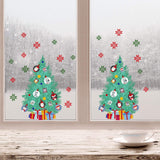 Christmas Tree Snowflakes Wall Sticker Nursery Gift Green Modern Contemporary Self Adhesive