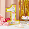 Small Floral Number Pinata with Gold Foil + Pull Strings for Girls