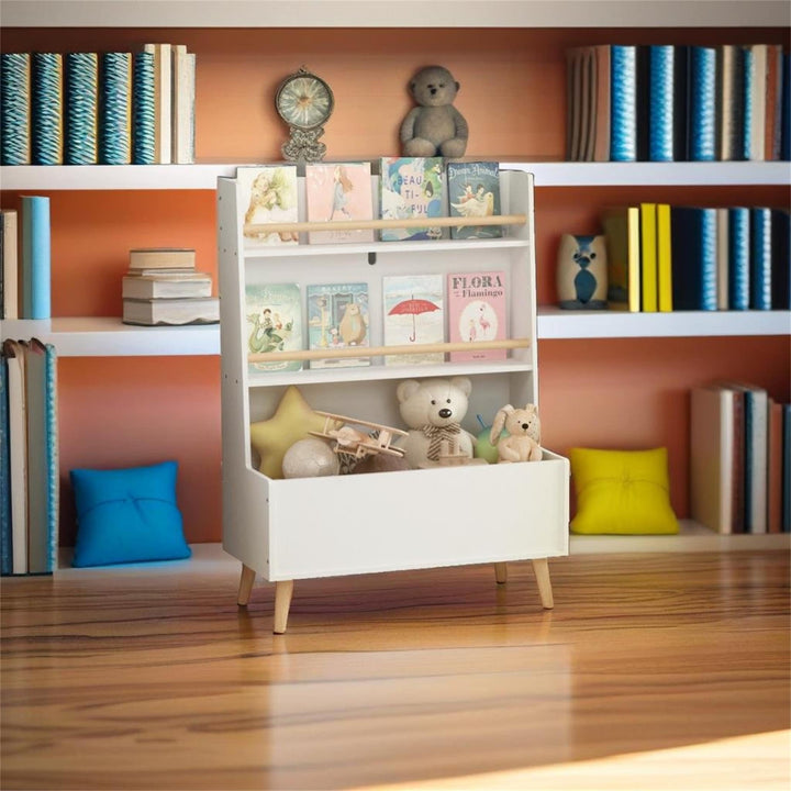 Kids Bookshelf White Modern Contemporary