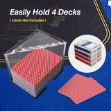 4-Deck Acrylic Blackjack Tray Casino Grade Holder for and Playing Card