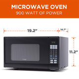 COMMERCICHEF 0.9 Cu Ft Microwave with 10 Power Levels Push Button and