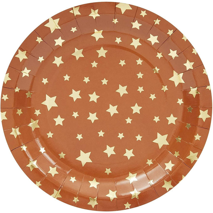 Twinkle Little Star Baby Shower Plates (9 In 48-pack) Brown Solid