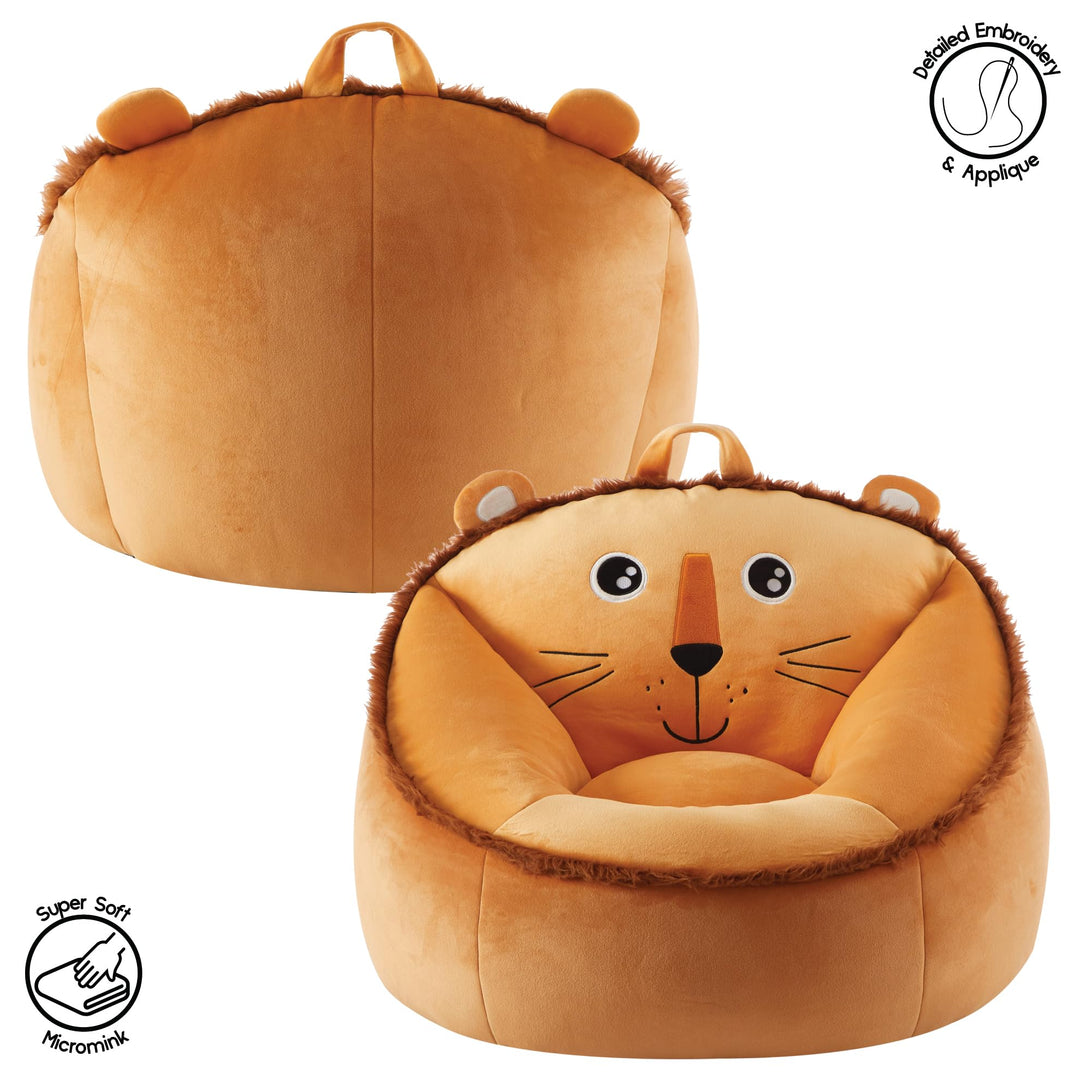 Heritage Kids Micromink Squishy Bean Bag Chair for Kids Ages 3+