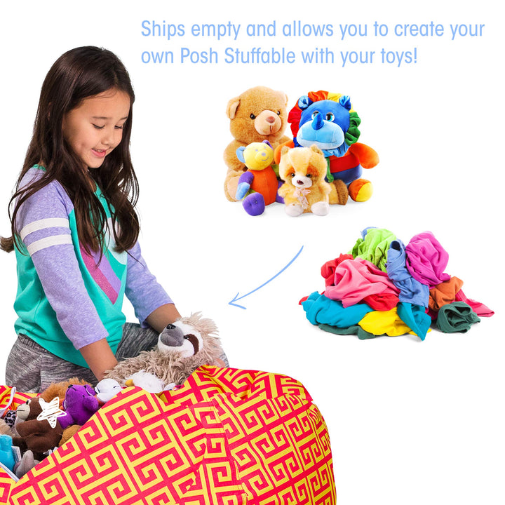 Posh Creations Stuffable Kids Stuffed Animal Storage Bean Bag Chair