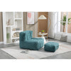 Bean Bag Chair Lazy Sofa with Memory Foam and Ottoman Green Modern