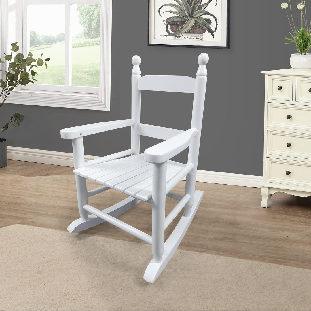 White Children's Rocking Chair -Suitable for Kids- Solid Farmhouse