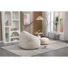 Beige Lazy Bean Bag fa Chair for Adults with Foam Filled Footrest