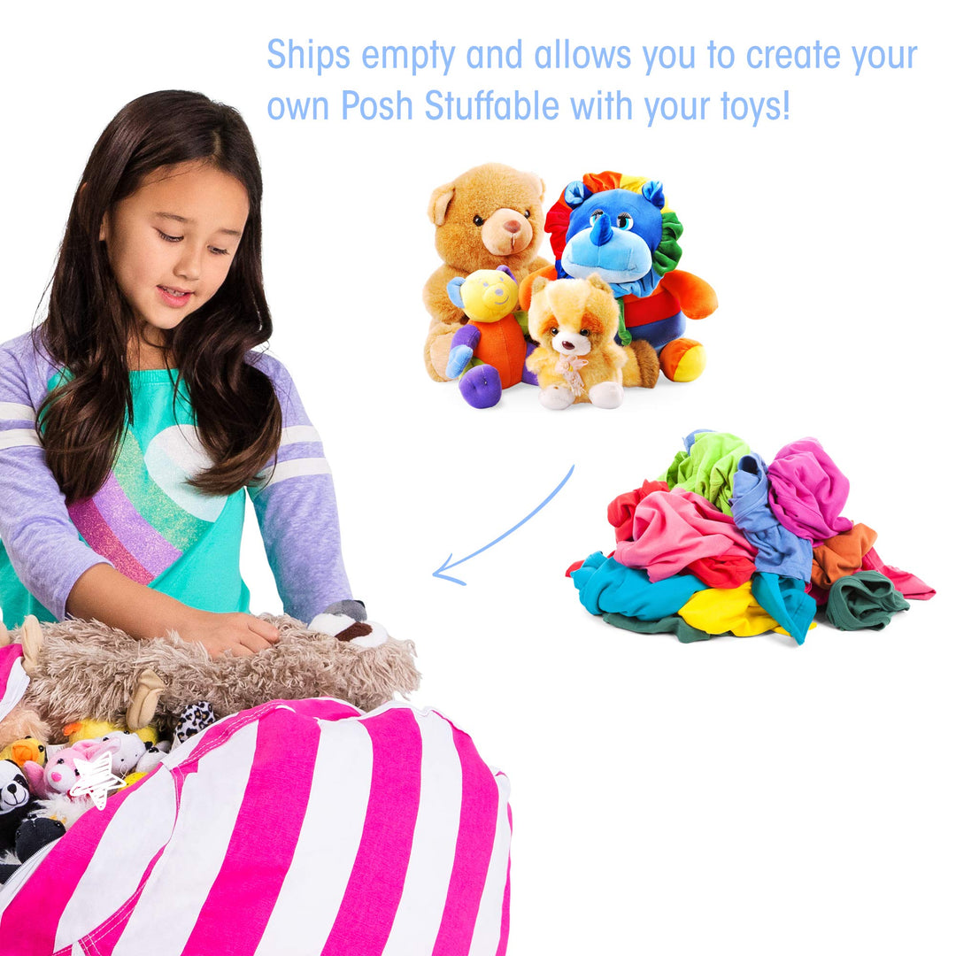 Posh Creations Stuffable Kids Stuffed Animal Storage Bean Bag Chair