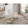 Off White Glider Chair Lounge Armchair Sofa Nursery Rocking Off/White Moroccan Lake House Modern Contemporary Solid Felt Foam Handmade Manual Recline