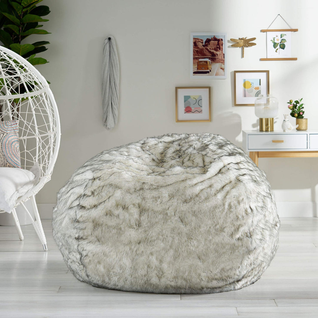 Schley Modern Glam 5 Foot Short Faux Fur Bean Bag by Christopher Knight Home