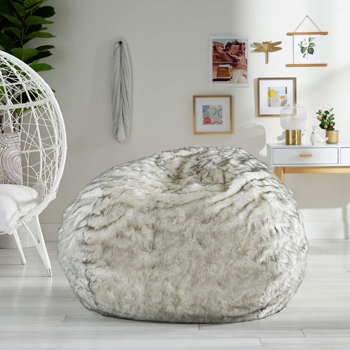 Schley Modern Glam 5 Foot Short Faux Fur Bean Bag by Christopher Knight Home