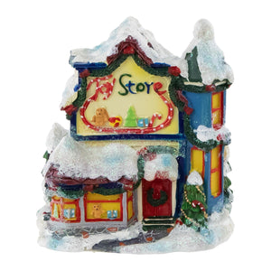 4" Christmas Toy Store Village Building Yellow Resin