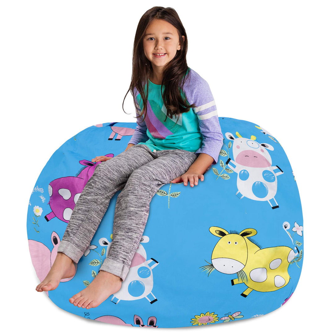 Posh Beanbags Bean Bag Chair Large-38in Canvas Birds