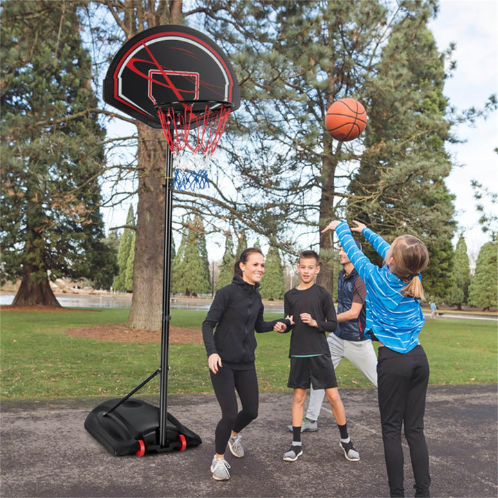 Black Portable Basketball Hoop Stand with Wheels and 2 Nets