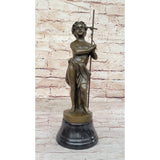 Child Saint Carrying Cross Religious Christianity Bronze Sculpture